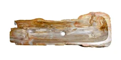 40" Petrified Wood Stone Vessel Sink, Brown, Red Orange, PEWD-#024