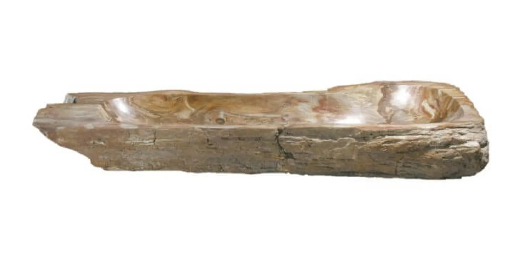 40" Petrified Wood Stone Vessel Sink, Brown, Red Orange, PEWD-#024
