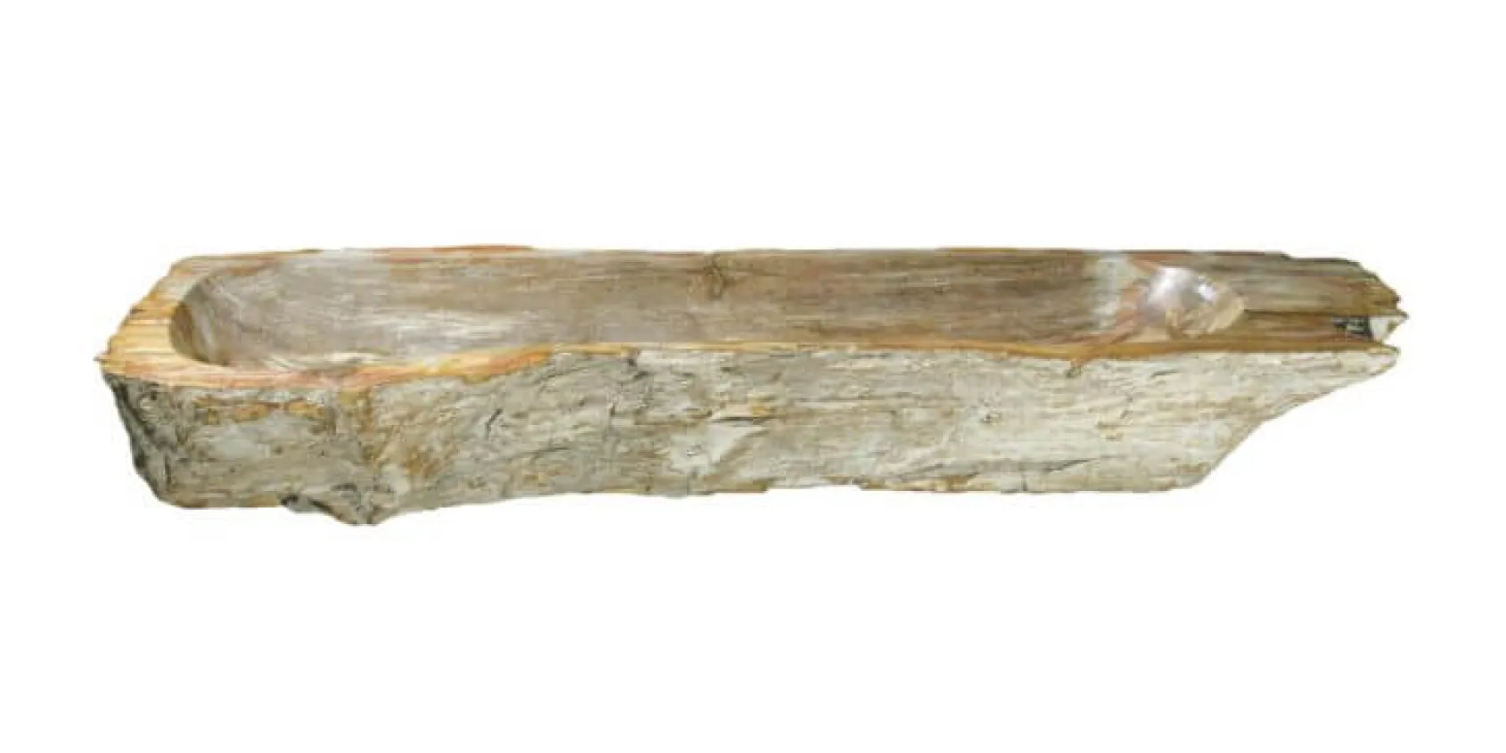 40" Petrified Wood Stone Vessel Sink, Brown, Red Orange, PEWD-#024