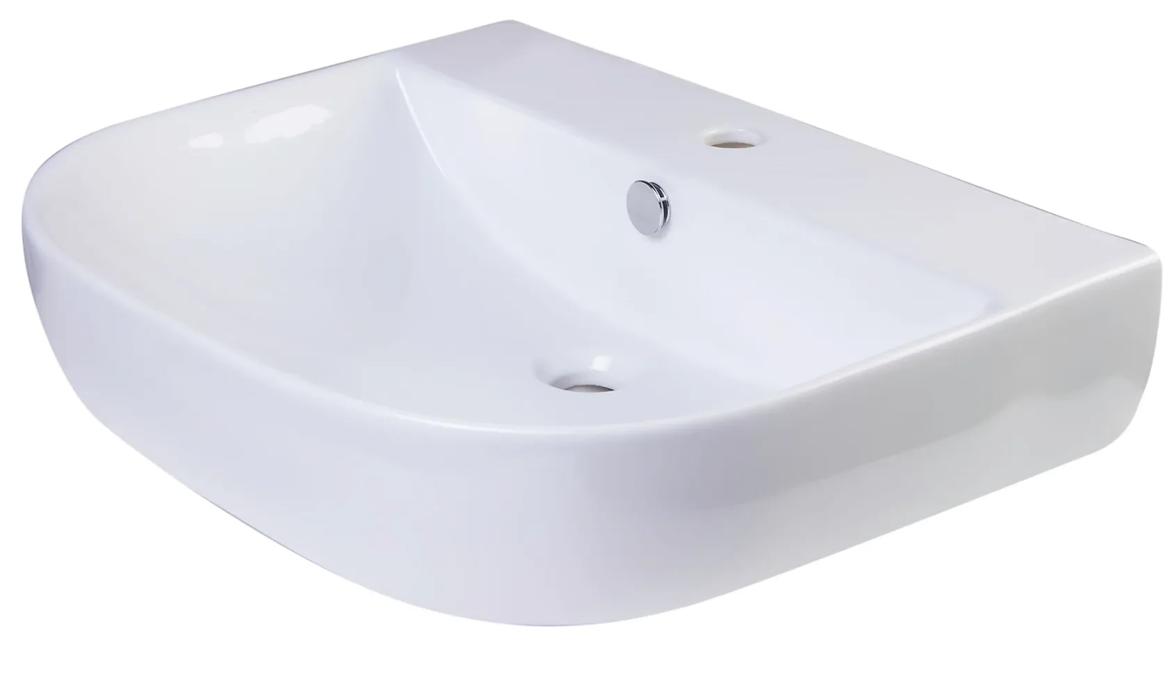 ALFI 24" White D-Bowl Porcelain Wall Mounted Bath Sink, AB111