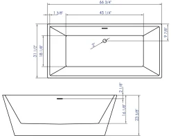 ALFI brand 67" Acrylic Free Standing Rectangle Soaking Bathtub, White, AB8832