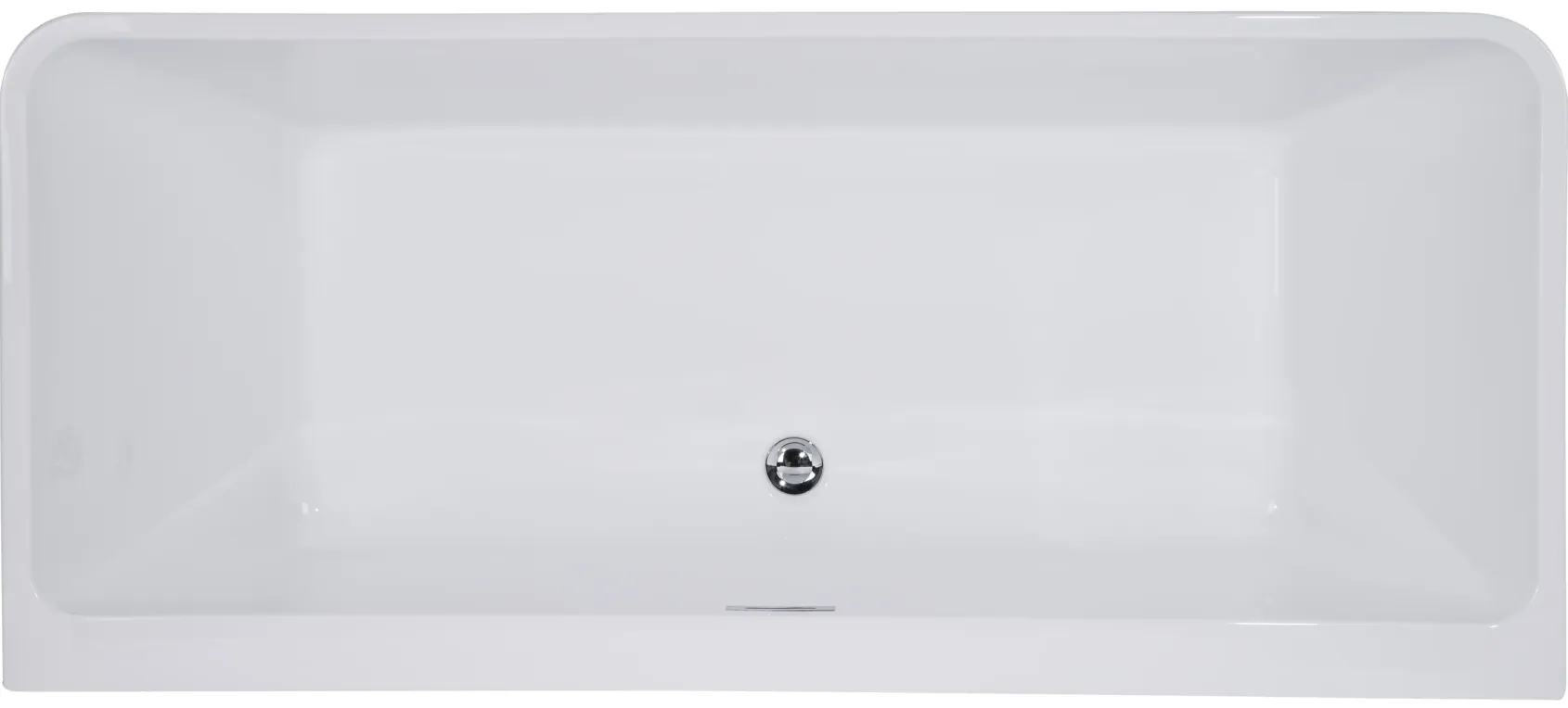 ALFI brand 67" Acrylic Free Standing Rectangle Soaking Bathtub, White, AB8859