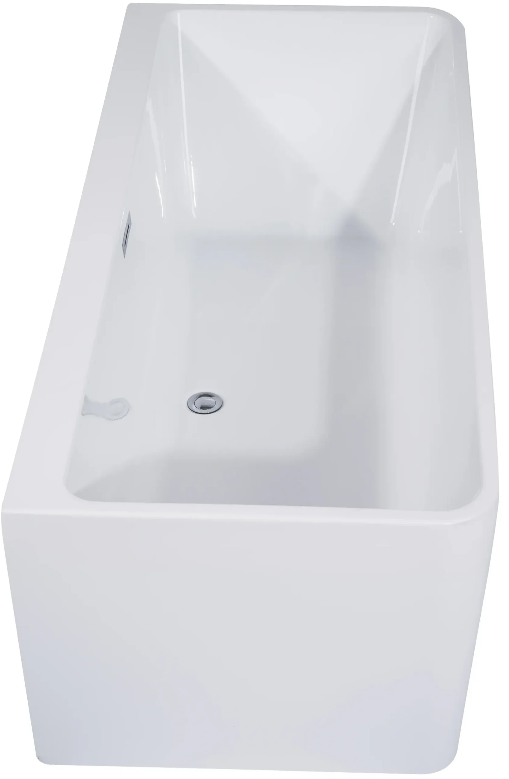 ALFI brand 67" Acrylic Free Standing Rectangle Soaking Bathtub, White, AB8859