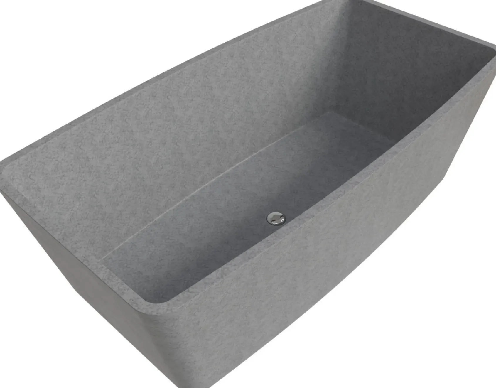 ALFI brand 71" Concrete Free Standing Rectangle Bathtub, Gray Matte, ABCO71TUB
