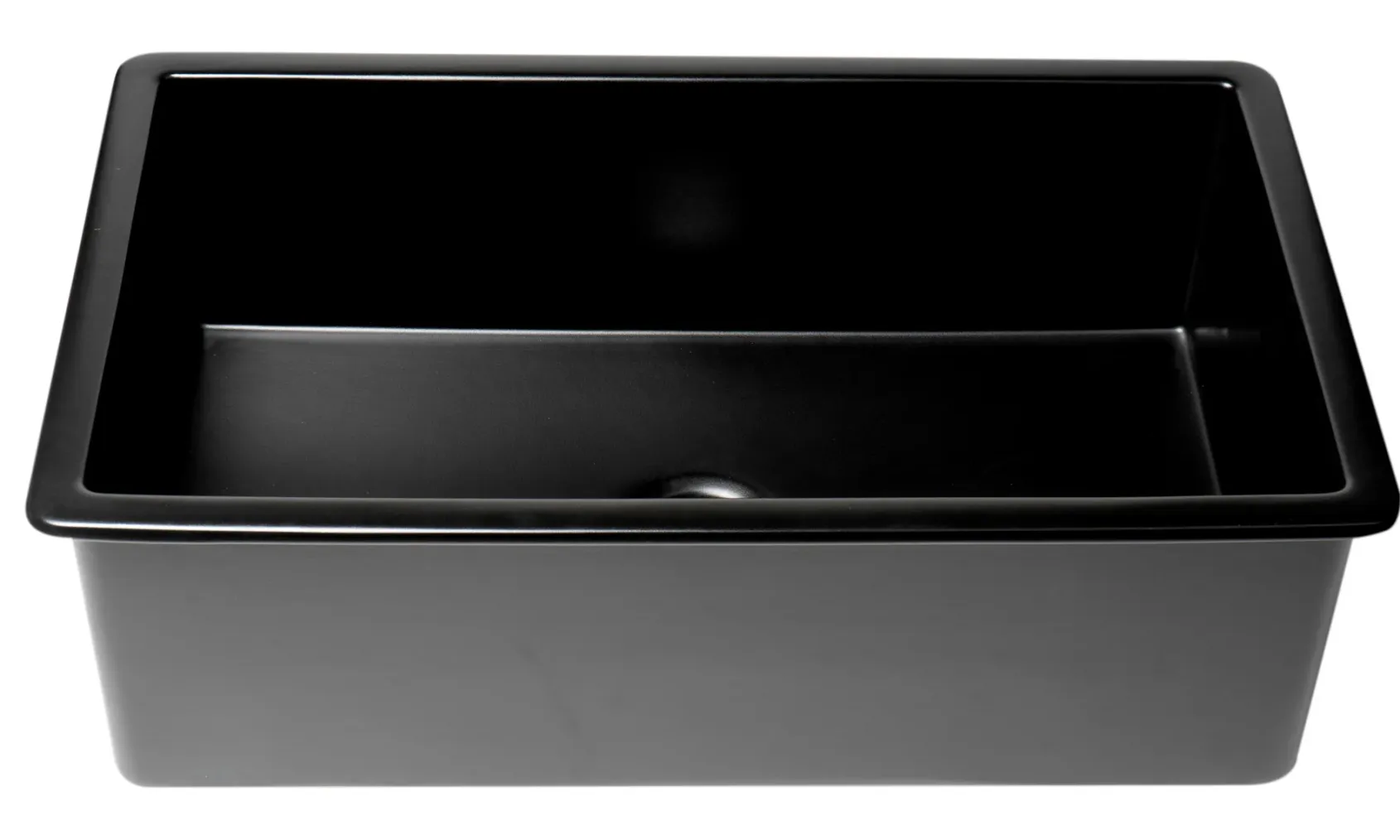 ALFI brand 32" Drop In Fireclay Kitchen Sink, Black Matte, No Faucet Hole, ABF3219SUD-BM