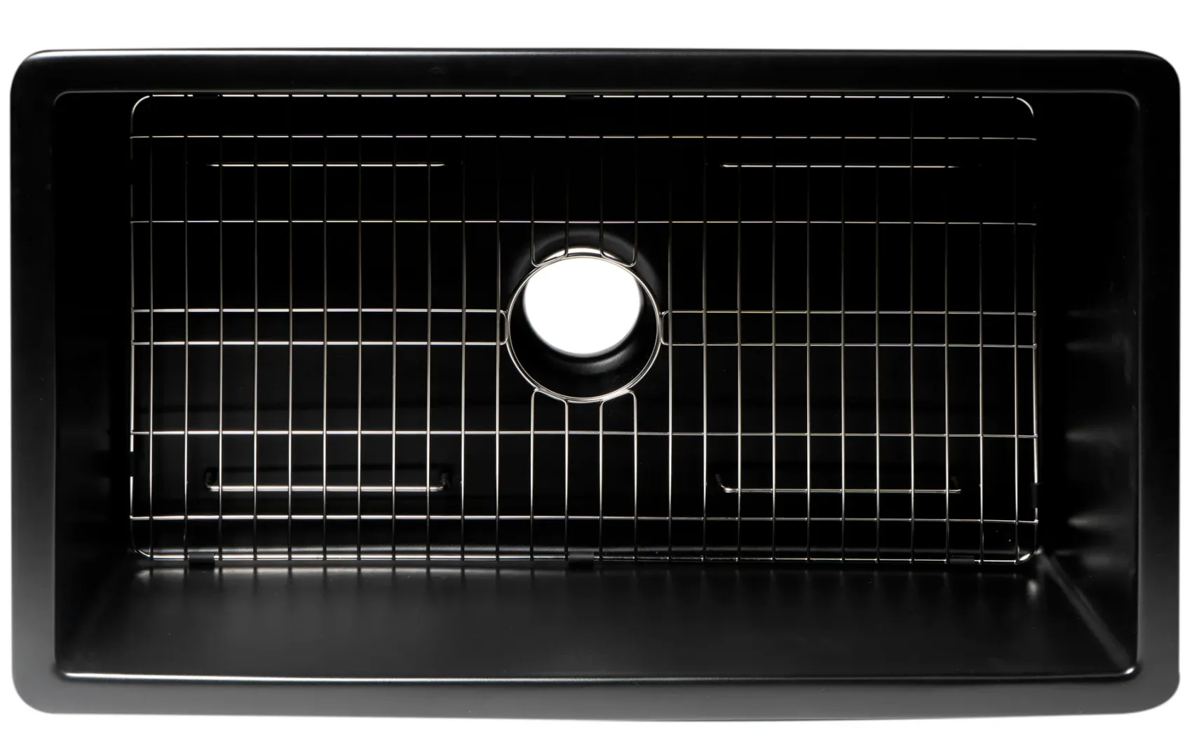 ALFI brand 32" Drop In Fireclay Kitchen Sink, Black Matte, No Faucet Hole, ABF3219SUD-BM
