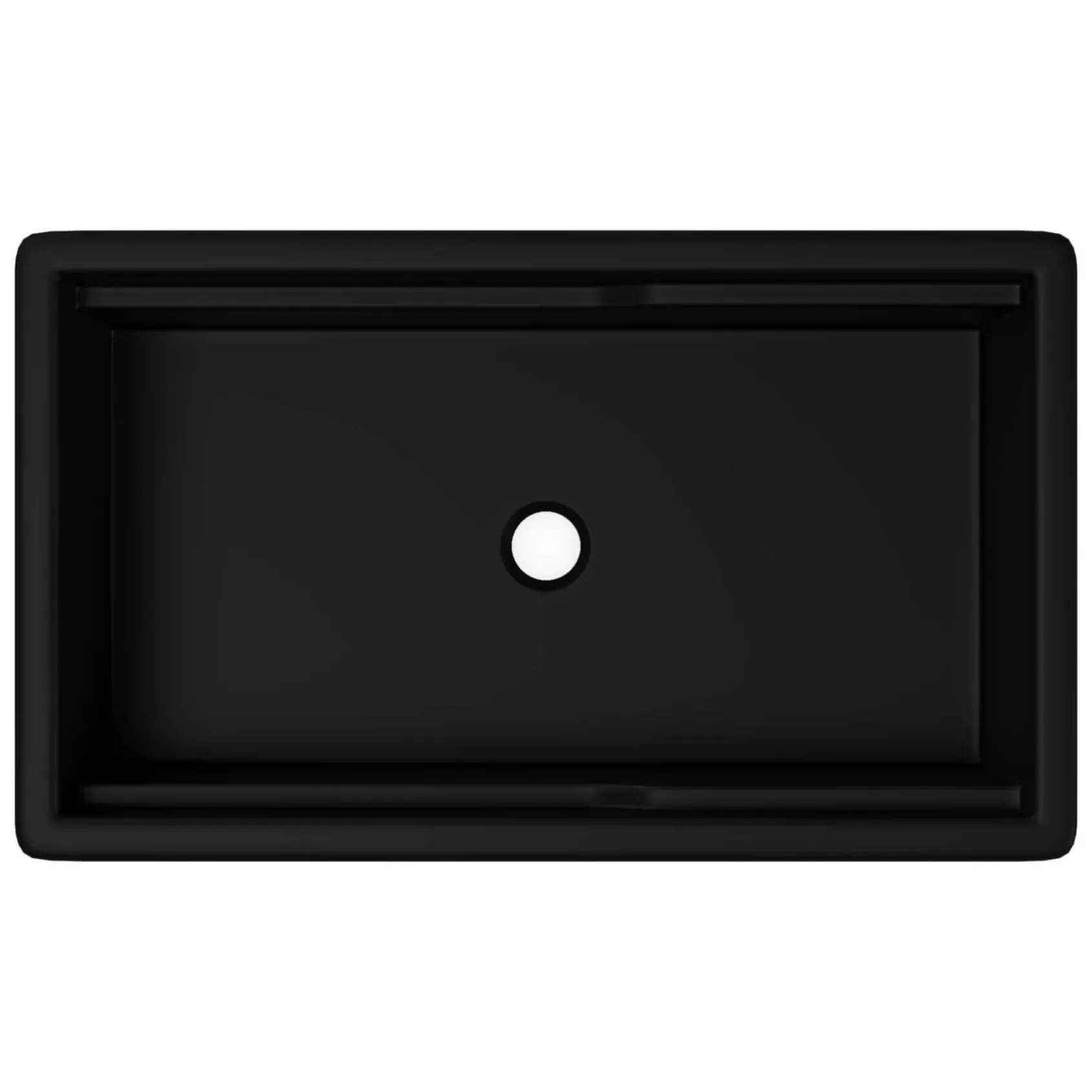 ALFI brand 32" Fireclay Workstation Dual Mount Kitchen Sink, Black Matte, Includes Drainboard, No Faucet Hole, ABFS3219SUD-BM