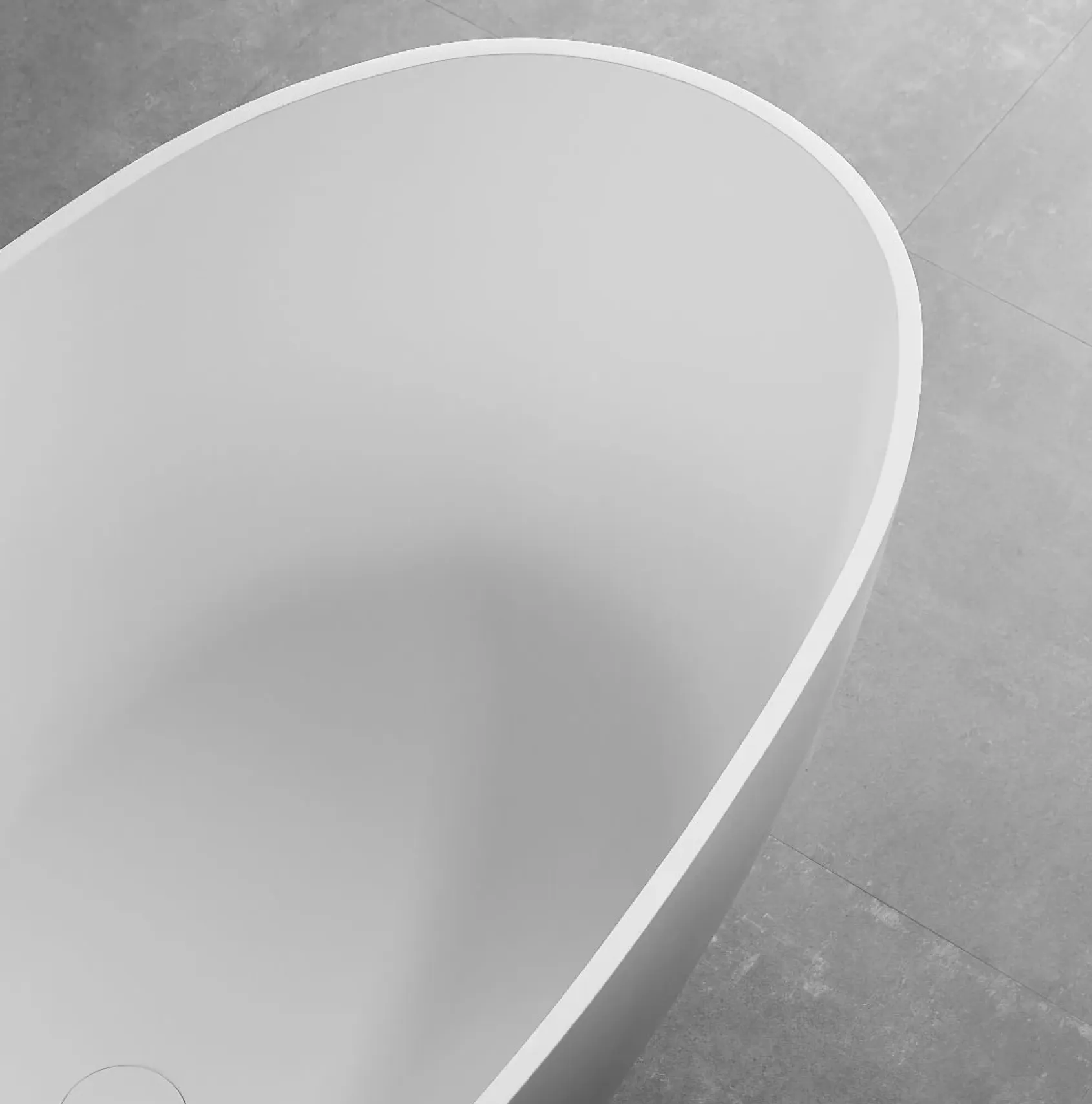 ALFI brand 59" Solid Surface Resin Free Standing Oval Soaking Bathtub, White, AB9975