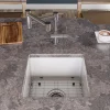 ALFI brand 18" Square Fireclay Bar/Prep Sink, White, ABF1818S-W