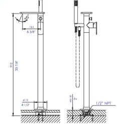ALFI brand AB2875-BN Brushed Nickel Free Standing Floor Mounted Bath Tub Filler