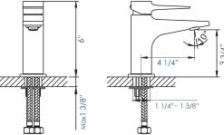 ALFI Brushed Nickel Modern Single Hole Bathroom Faucet, AB1770-BN