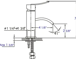 ALFI Brushed Nickel Square Body Curved Spout Single Lever Bathroom Faucet, AB1258-BN