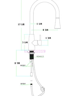 ALFI Solid Polished Stainless Steel Pull Down Single Hole Kitchen Faucet, AB2034-PSS
