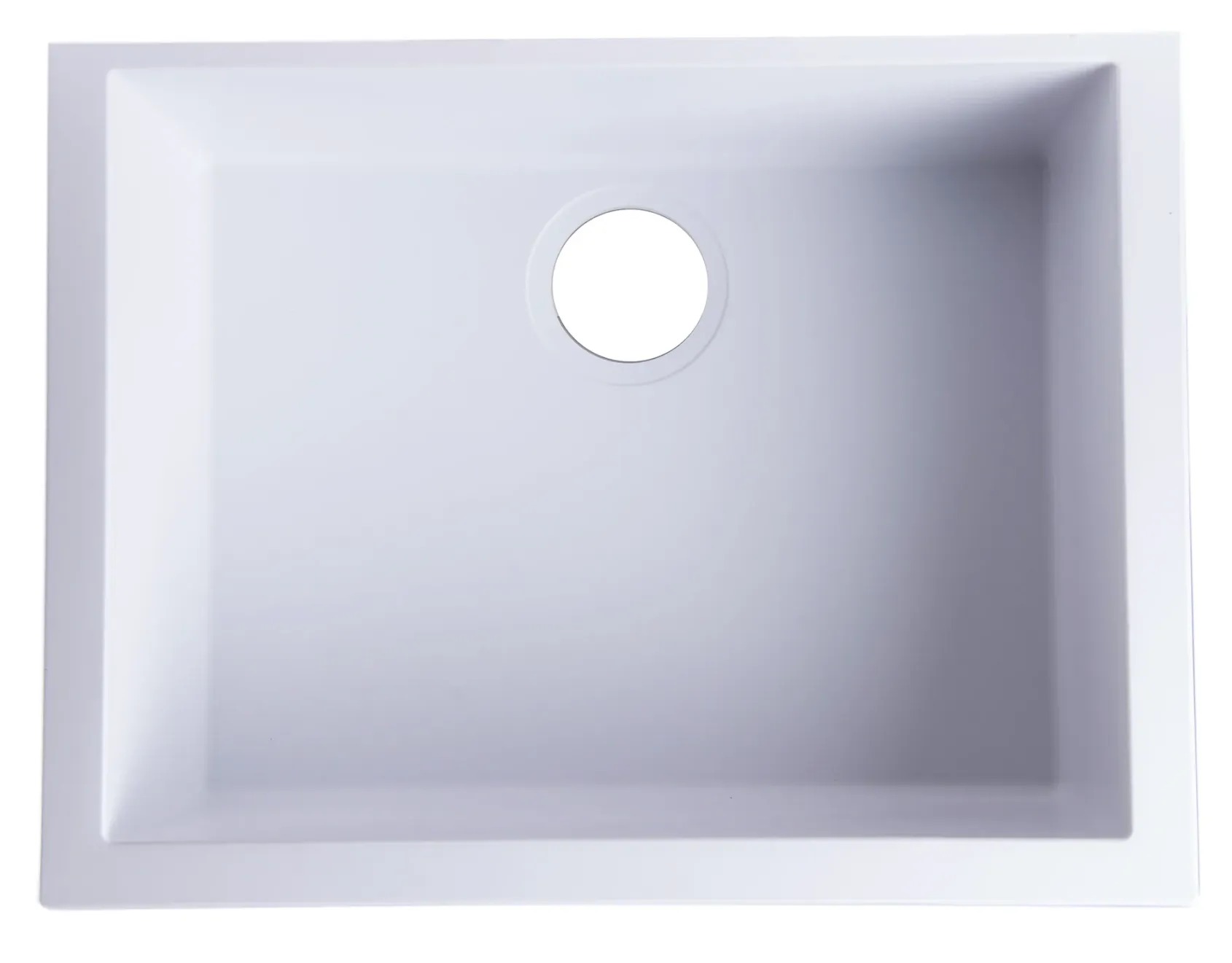 ALFI White 24" Undermount Single Bowl Granite Composite Kitchen Sink, AB2420UM-W