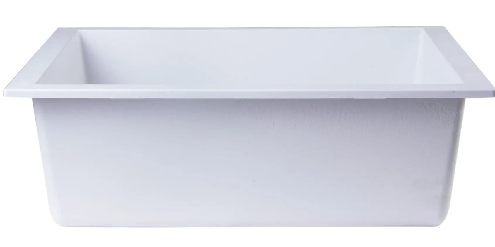 ALFI White 24" Undermount Single Bowl Granite Composite Kitchen Sink, AB2420UM-W