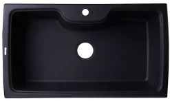 ALFI Black 35" Drop-In Single Bowl Granite Composite Kitchen Sink, AB3520DI-BLA