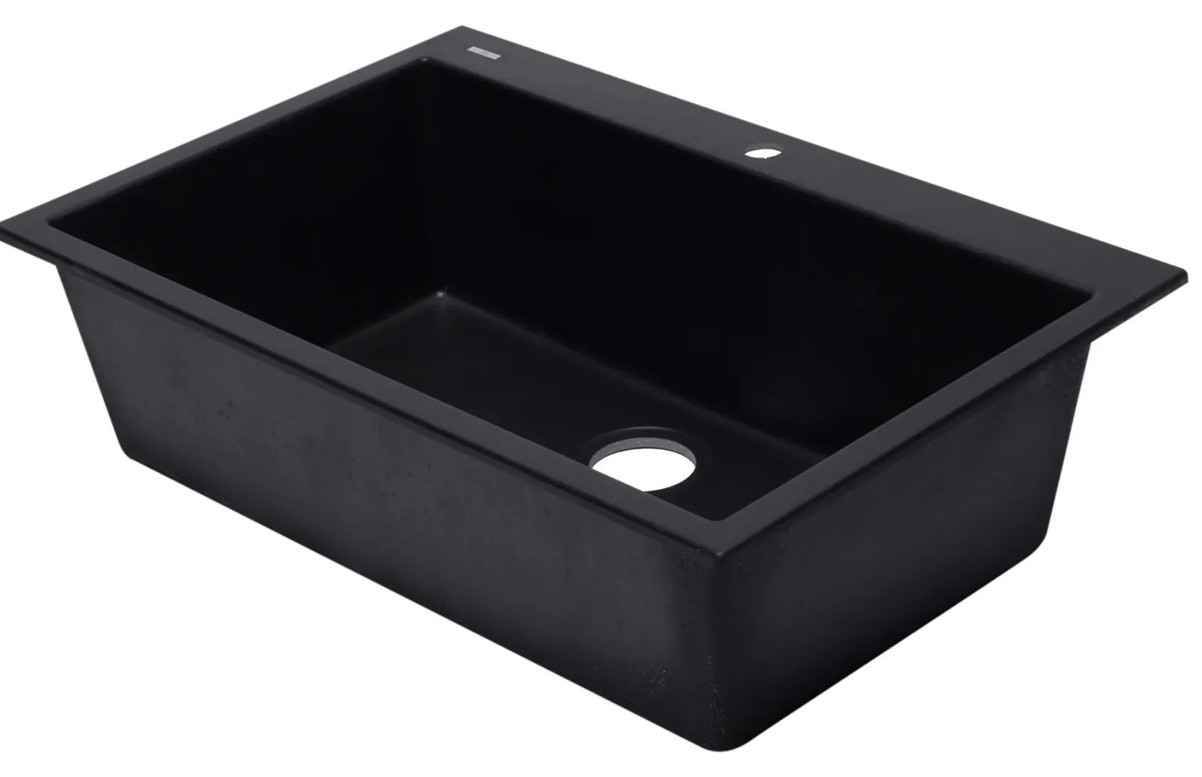 ALFI Black 33" Single Bowl Drop In Granite Composite Kitchen Sink, AB3322DI-BLA