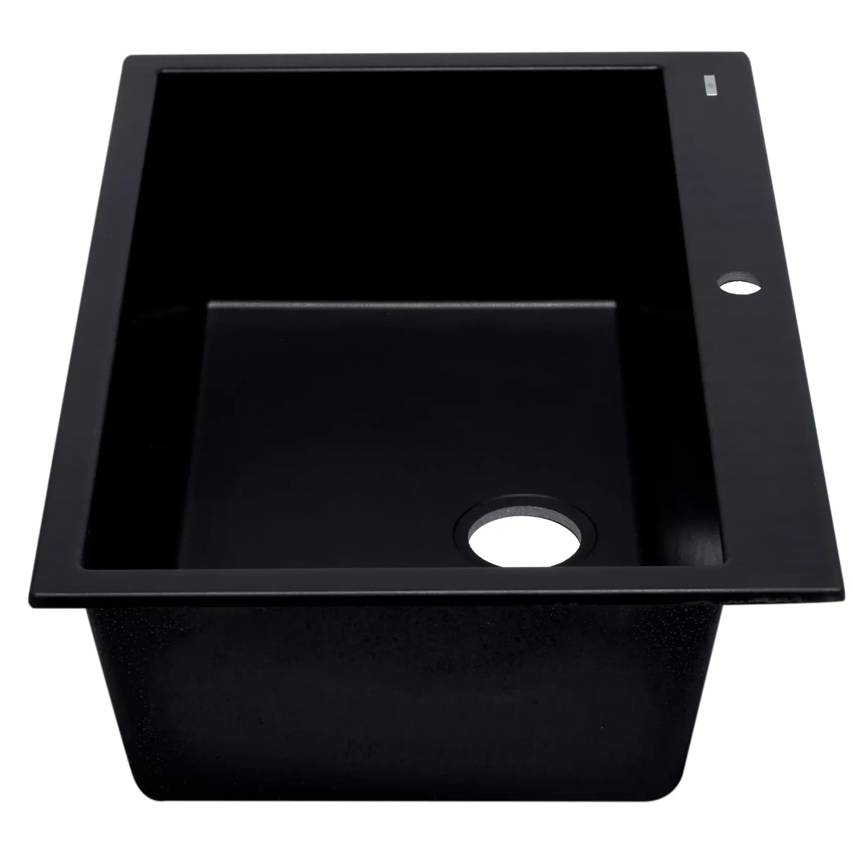 ALFI Black 33" Single Bowl Drop In Granite Composite Kitchen Sink, AB3322DI-BLA