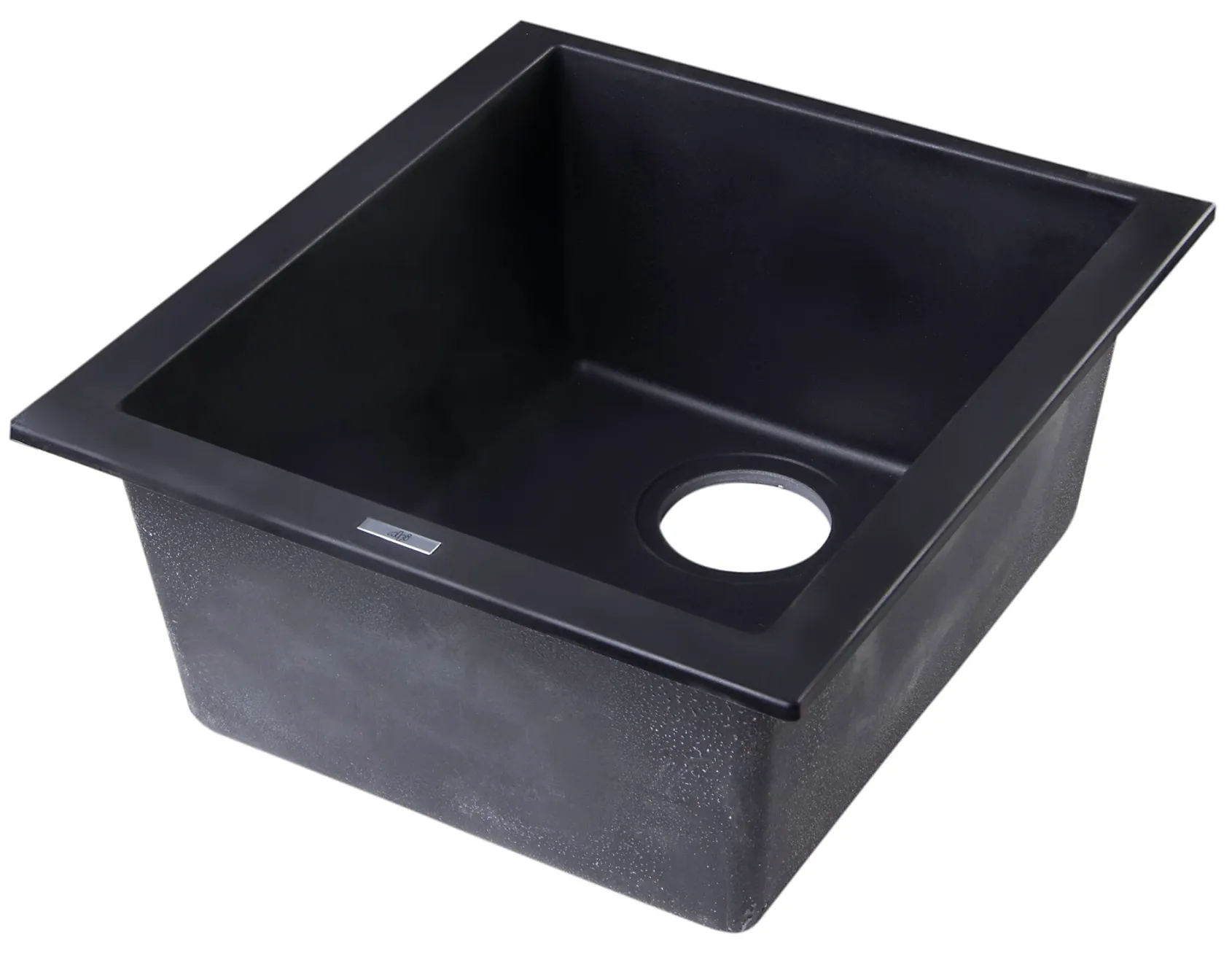 ALFI Black 17" Undermount Rectangular Granite Composite Kitchen Prep Sink, AB1720UM-BLA