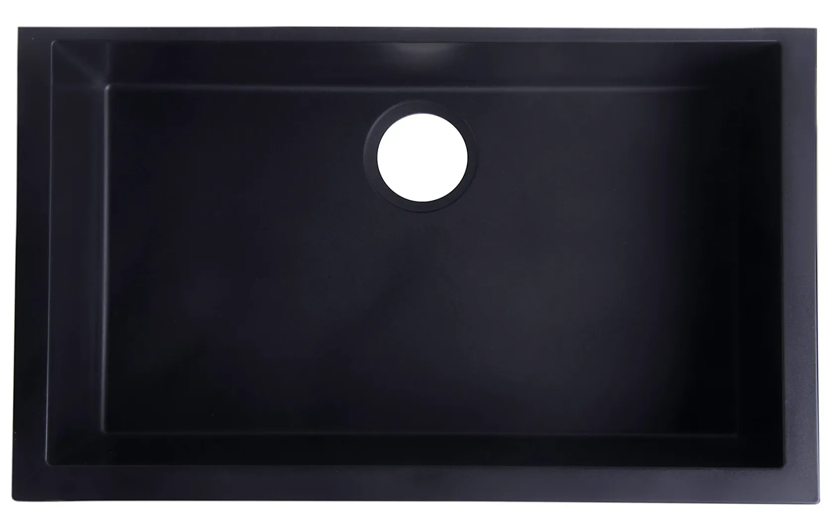 ALFI Black 30" Undermount Single Bowl Granite Composite Kitchen Sink, AB3020UM-BLA