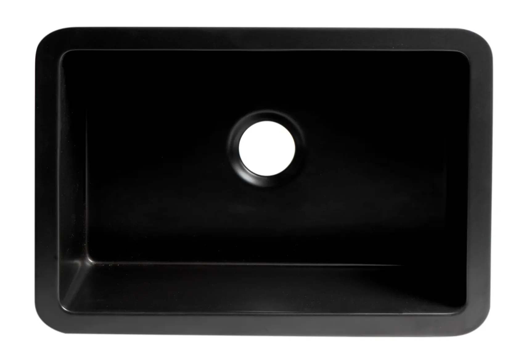 ALFI brand 27" Dual Mount Fireclay Kitchen Sink, Black Matte, No Faucet Hole, ABF2718UD-BM