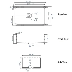 ALFI brand 30" Fireclay Farmhouse Sink, Black Matte, No Faucet Hole, ABF3018-BM