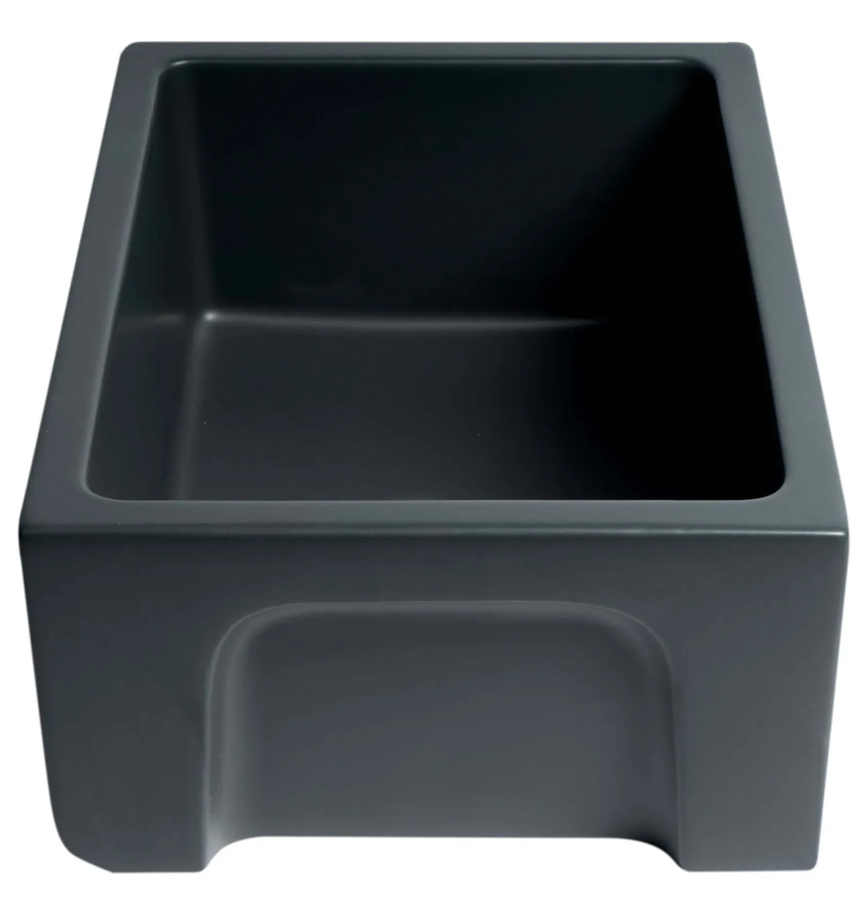 ALFI brand 24" Fireclay Farmhouse Sink, Black Matte, No Faucet Hole, AB2418HS-BM