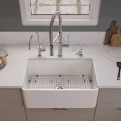 ALFI brand 30" Fireclay Farmhouse Sink, White, ABF3018-W