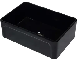 ALFI 30" Single Bowl Fireclay Farmhouse Apron Sink, Black Gloss, AB3020SB-BG