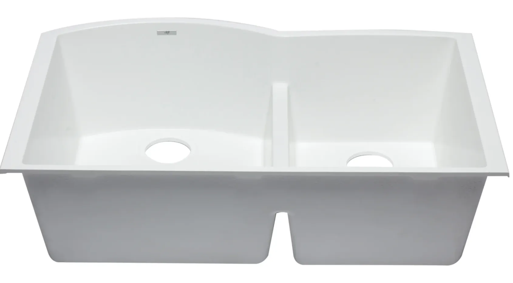 ALFI White 33" Double Bowl Undermount Granite Composite Kitchen Sink, AB3320UM-W