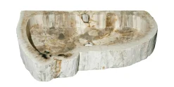Allstone 26"x16.5"x4" Petrified Wood Stone Vessel Sink, Beige, Cream, PEWD--#04-7