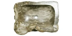 Allstone 23"x17"x6" Petrified Wood Stone Vessel Sink, Beige, Brown, Taupe, PEWD-#134