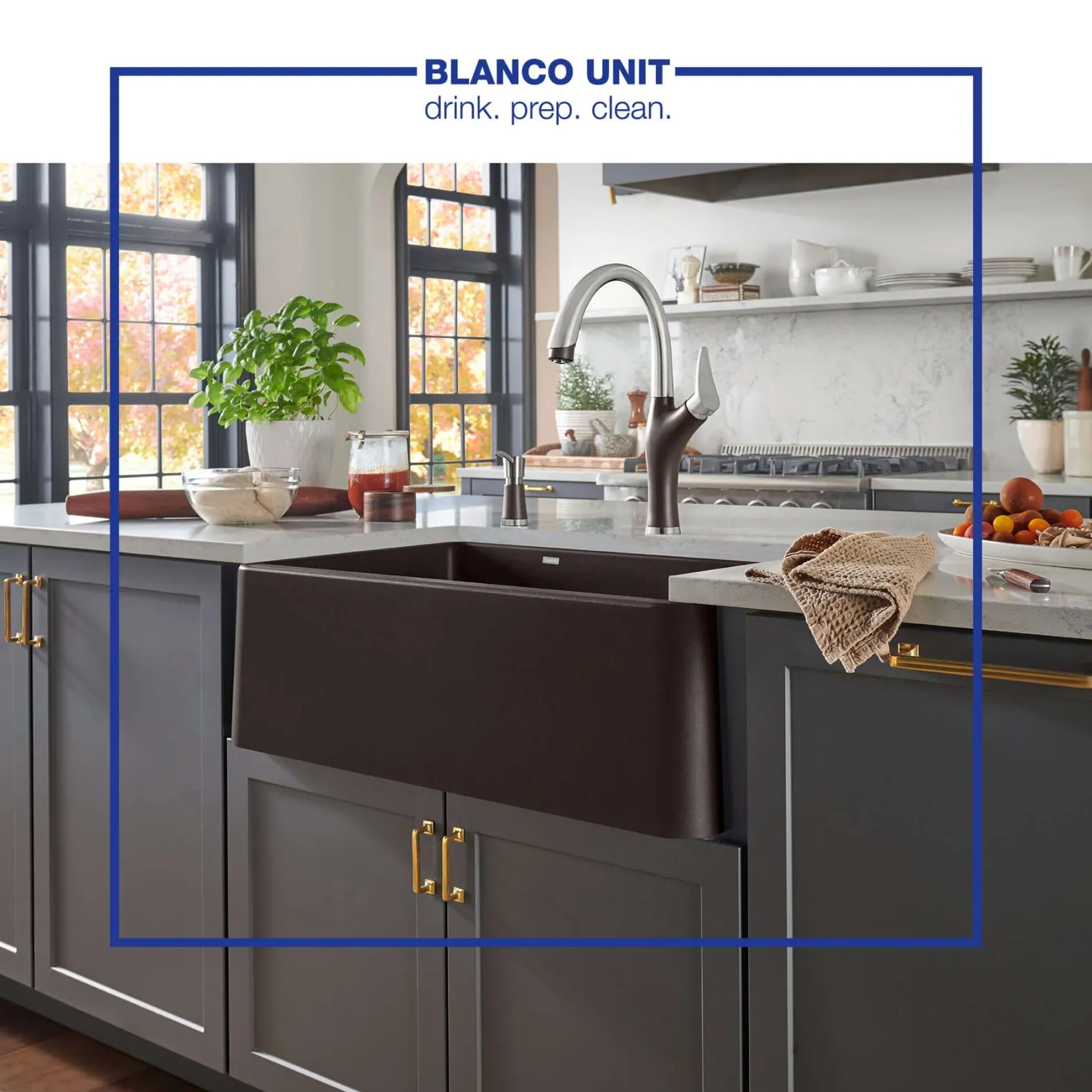 Blanco Artona 1.5 GPM Brass Kitchen Faucet, Pull-Down, Cafe/Stainless, 442032