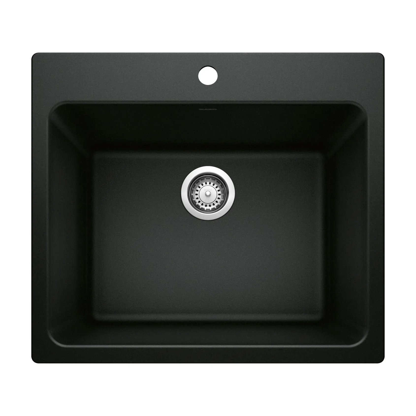 Blanco Liven 25" Dual Mount Granite Composite Laundry Sink, Silgranit, Coal Black, 442924