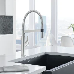 Blanco Solenta 1.5 GPM Brass Kitchen Faucet, Semi-Pro, Stainless, 401993