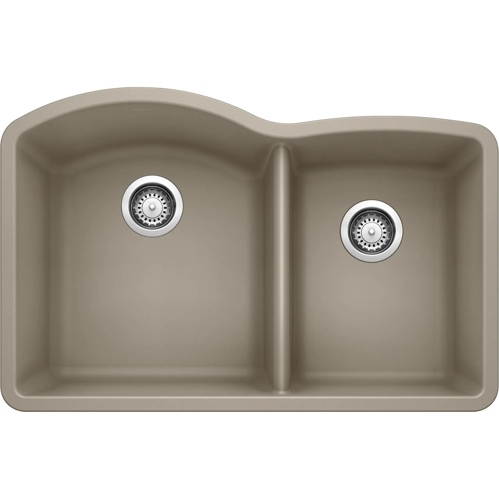 Blanco Diamond 32" Undermount Granite Composite Kitchen Sink, Silgranit, 60/40 Double Bowl, Truffle, 441284