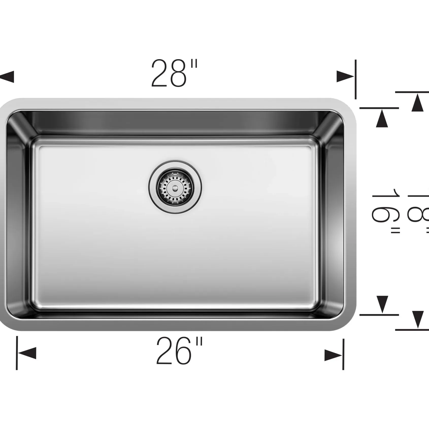 Blanco Formera 28" Undermount Stainless Steel Kitchen Sink, 18 Gauge, Satin Polish, 442765