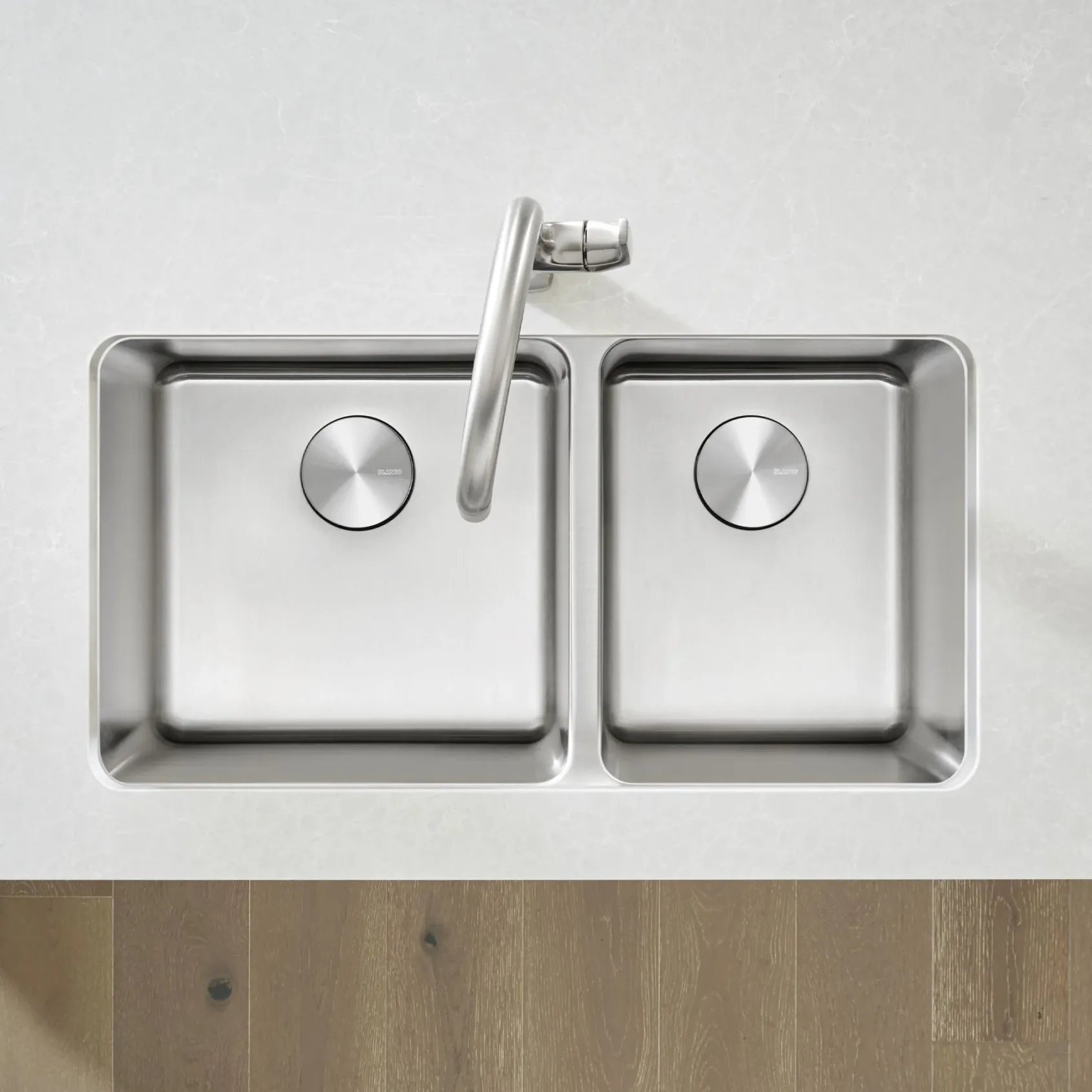 Blanco Formera 33" Undermount Stainless Steel Kitchen Sink, 60/40 Double Bowl, 18 Gauge, Satin Polish, 442769