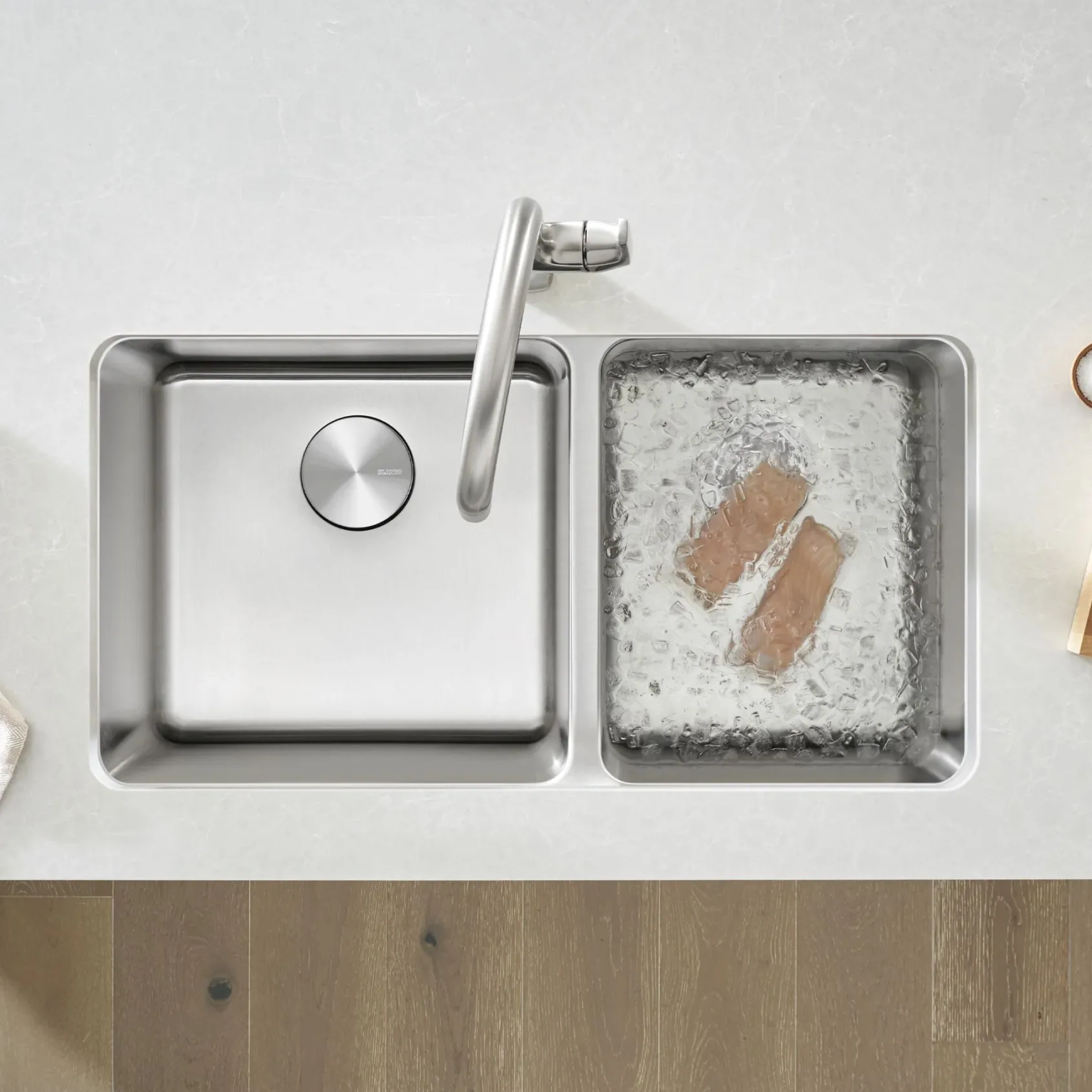 Blanco Formera 33" Undermount Stainless Steel Kitchen Sink, 60/40 Double Bowl, 18 Gauge, Satin Polish, 442769