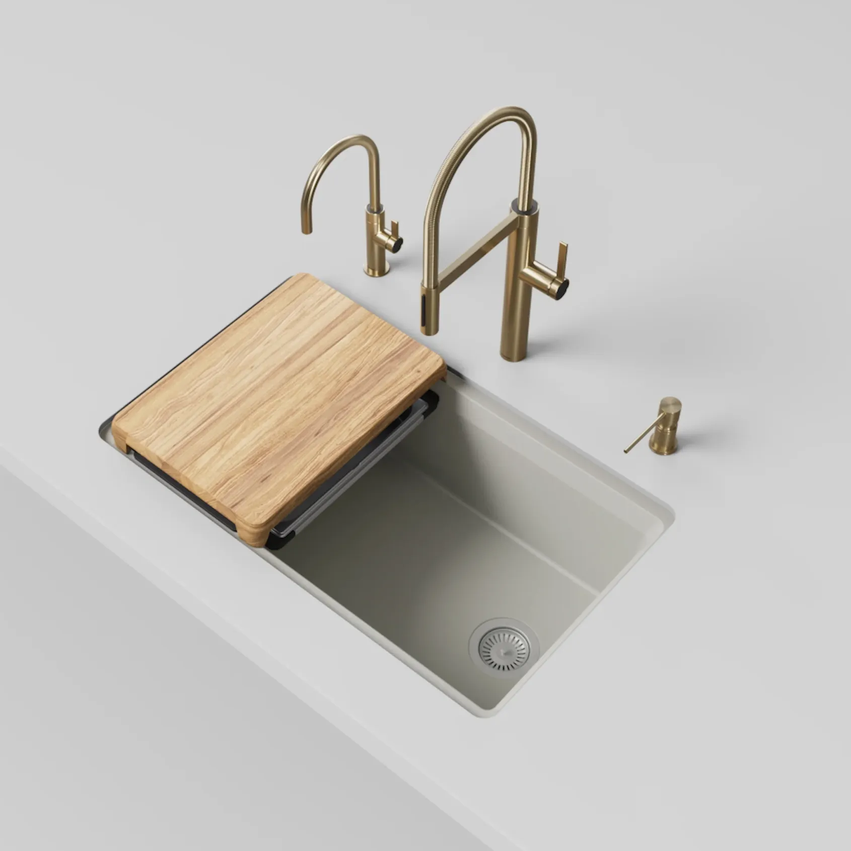 Blanco Inteos 33" Undermount Silgranit Workstation Kitchen Sink, Soft White, No Faucet Hole, 443318