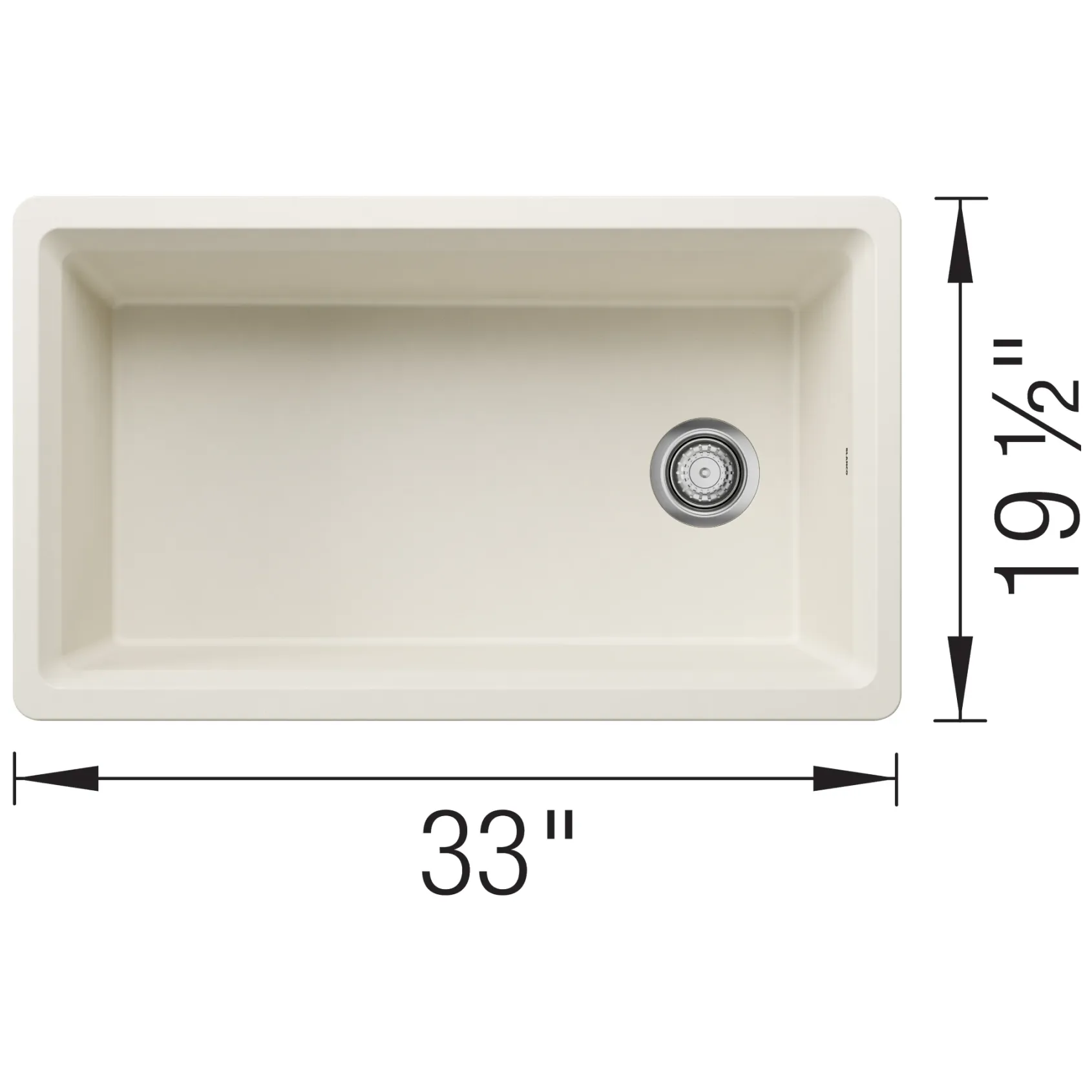 Blanco Inteos 33" Undermount Silgranit Workstation Kitchen Sink, Soft White, No Faucet Hole, 443318