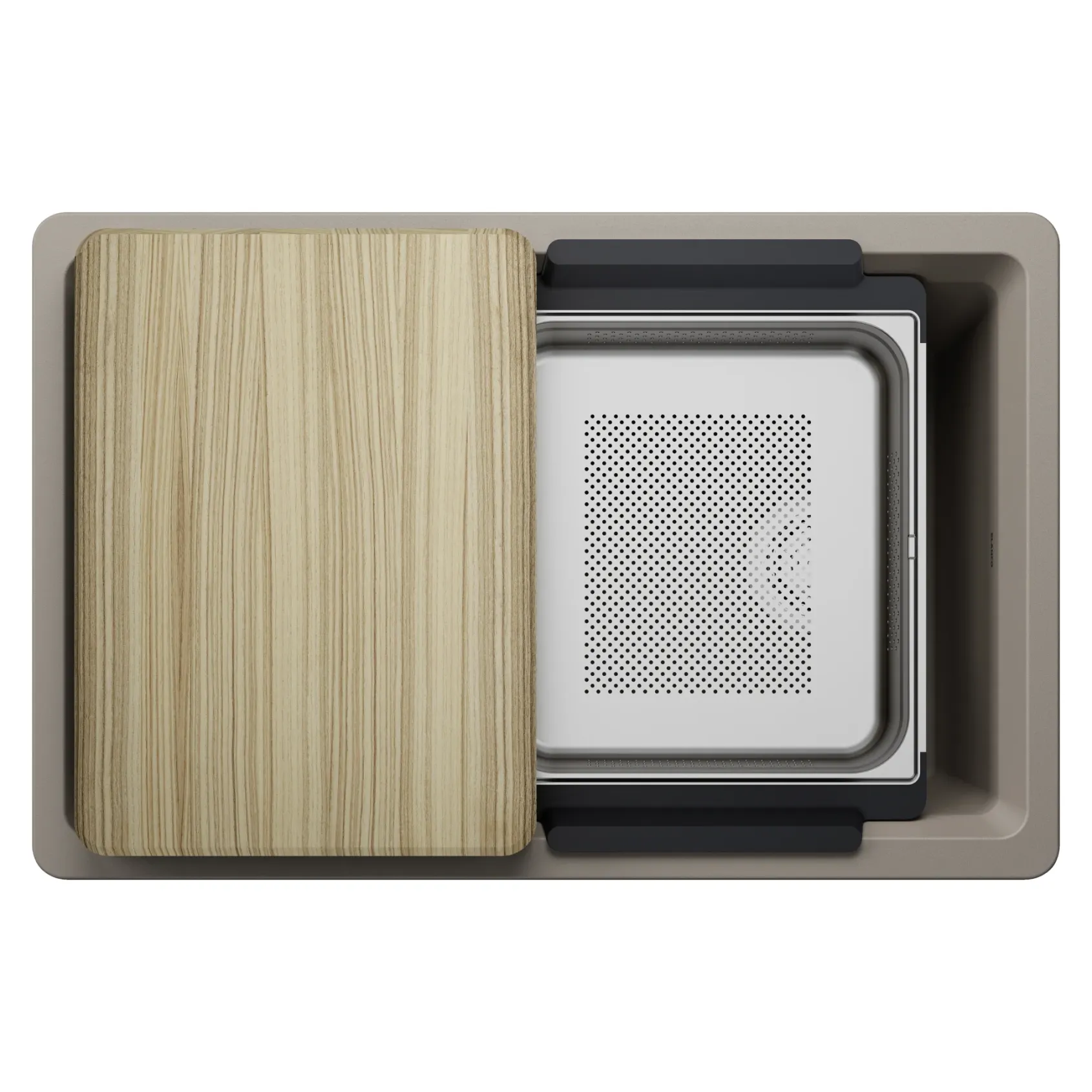 Blanco Inteos 30" Undermount Silgranit Workstation Kitchen Sink, Truffle, No Faucet Hole, 443307