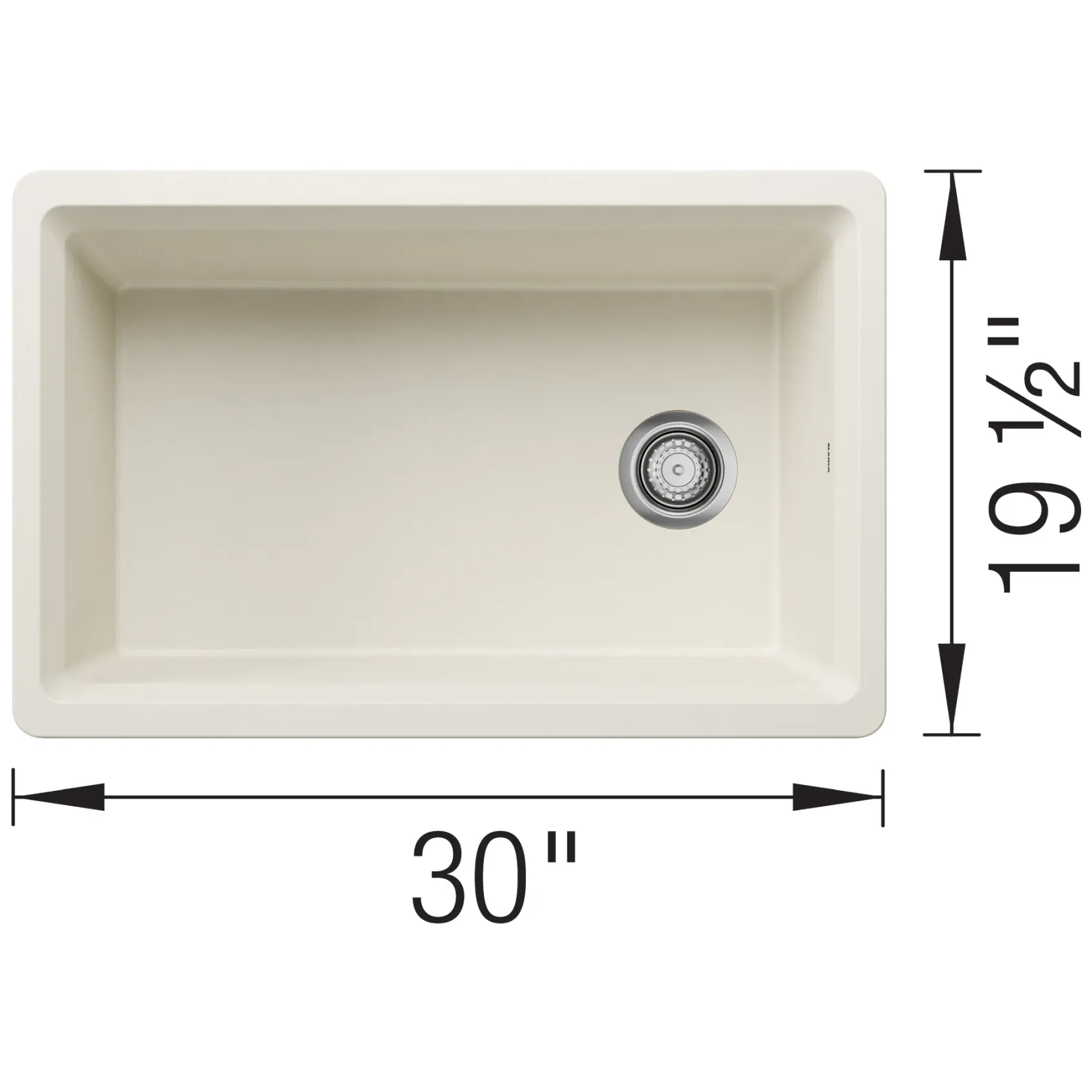 Blanco Inteos 30" Undermount Silgranit Workstation Kitchen Sink, Soft White, No Faucet Hole, 443310