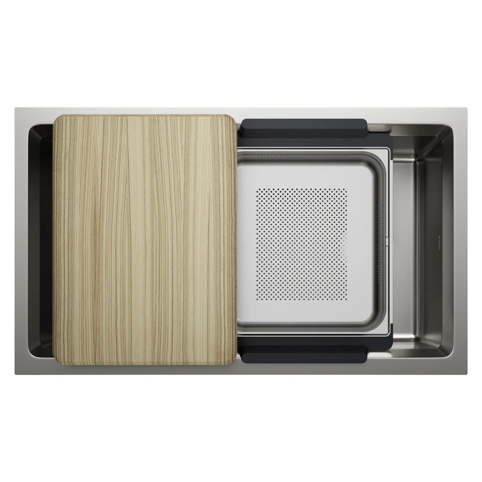 Blanco Inteos 33" Undermount Stainless Steel Workstation Kitchen Sink, Satin Polish, 18 Gauge, No Faucet Hole, 443300