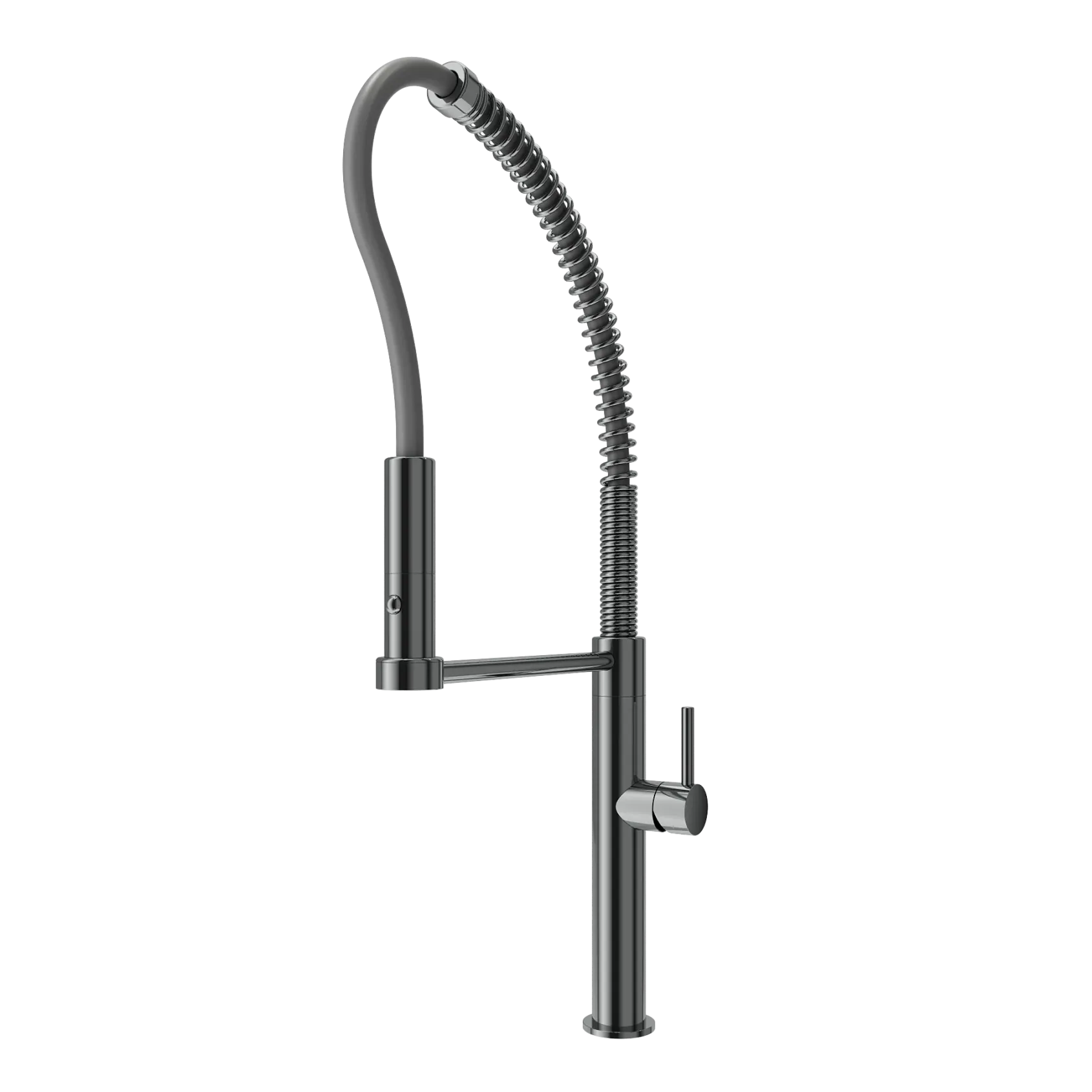 BOCCHI Baveno Pro 1.75 GPM 90 Degree Forward Brass Kitchen Faucet, Professional, Goose Neck, Gun Metal, 2027 0001 GM