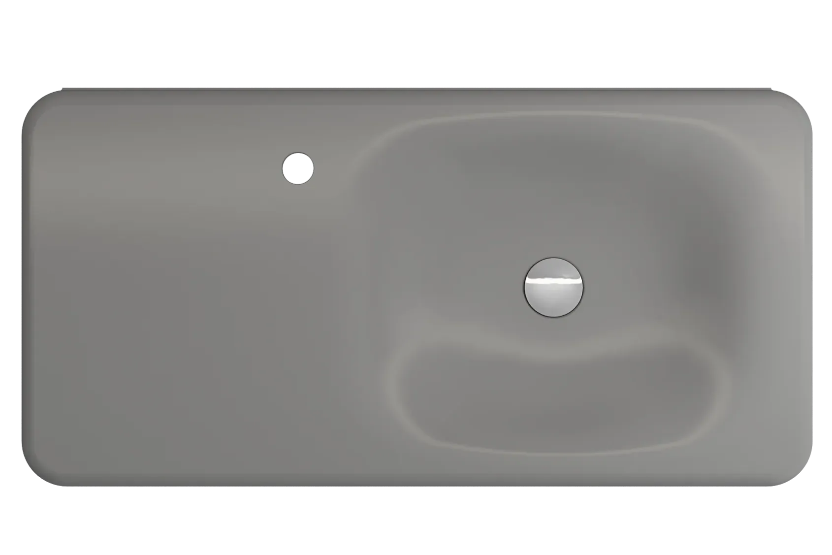 BOCCHI Fenice 36" Rectangle Wallmount Fireclay Bathroom Sink, Matte Gray, Single Faucet Hole, 1490-006-0126