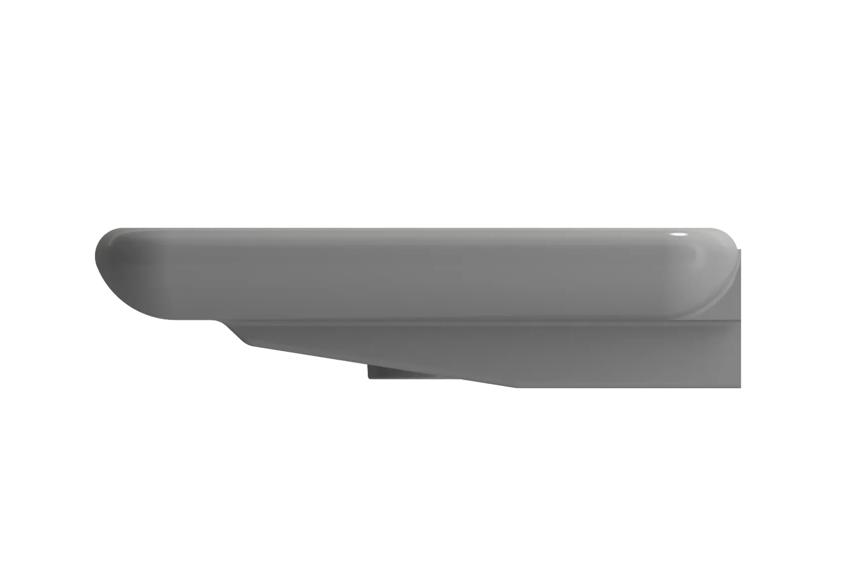 BOCCHI Fenice 36" Rectangle Wallmount Fireclay Bathroom Sink, Matte Gray, Single Faucet Hole, 1490-006-0126