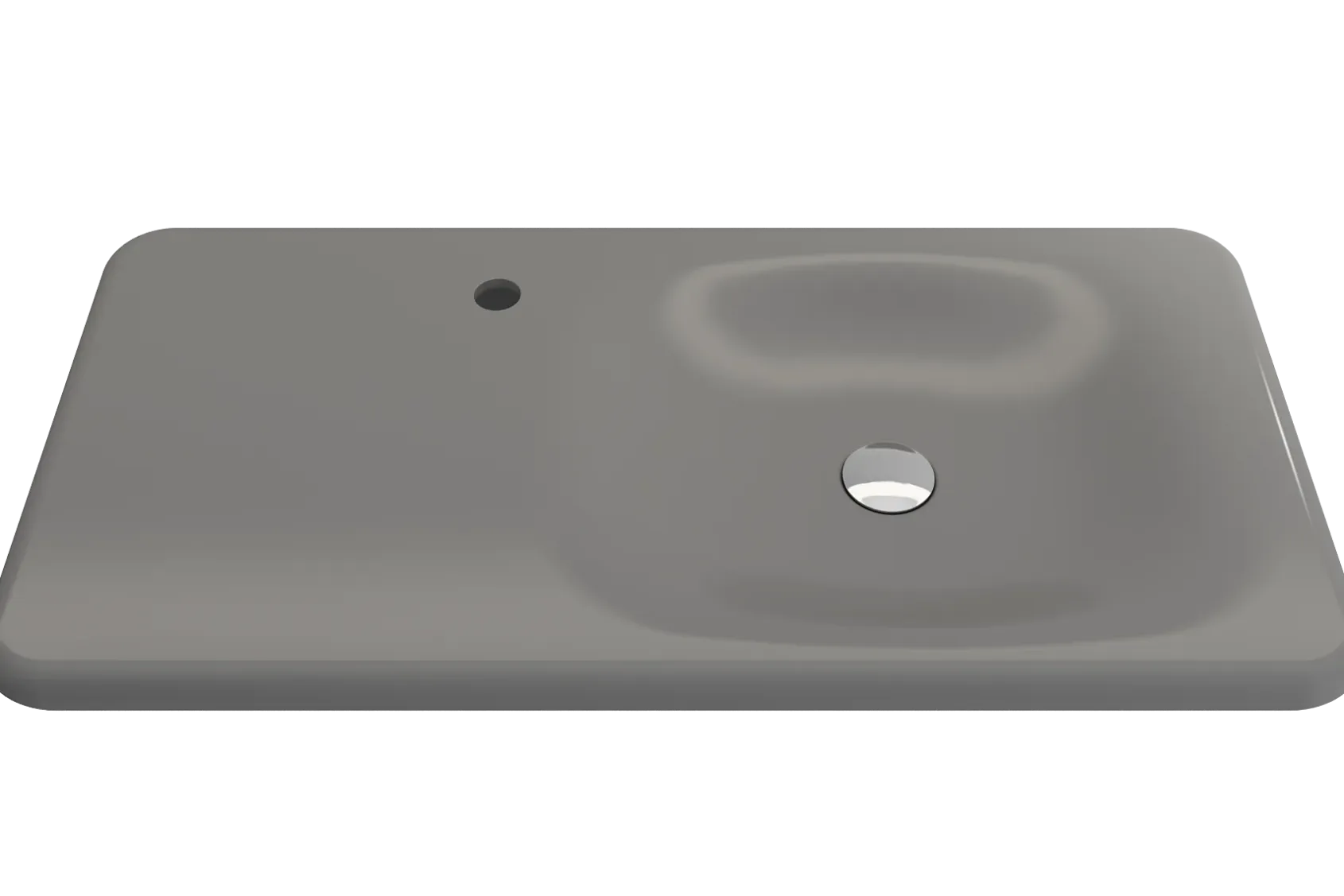 BOCCHI Fenice 36" Rectangle Wallmount Fireclay Bathroom Sink, Matte Gray, Single Faucet Hole, 1490-006-0126
