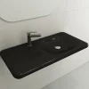 BOCCHI Fenice 36" Rectangle Wallmount Fireclay Bathroom Sink, Matte Black, Single Faucet Hole, 1490-004-0126