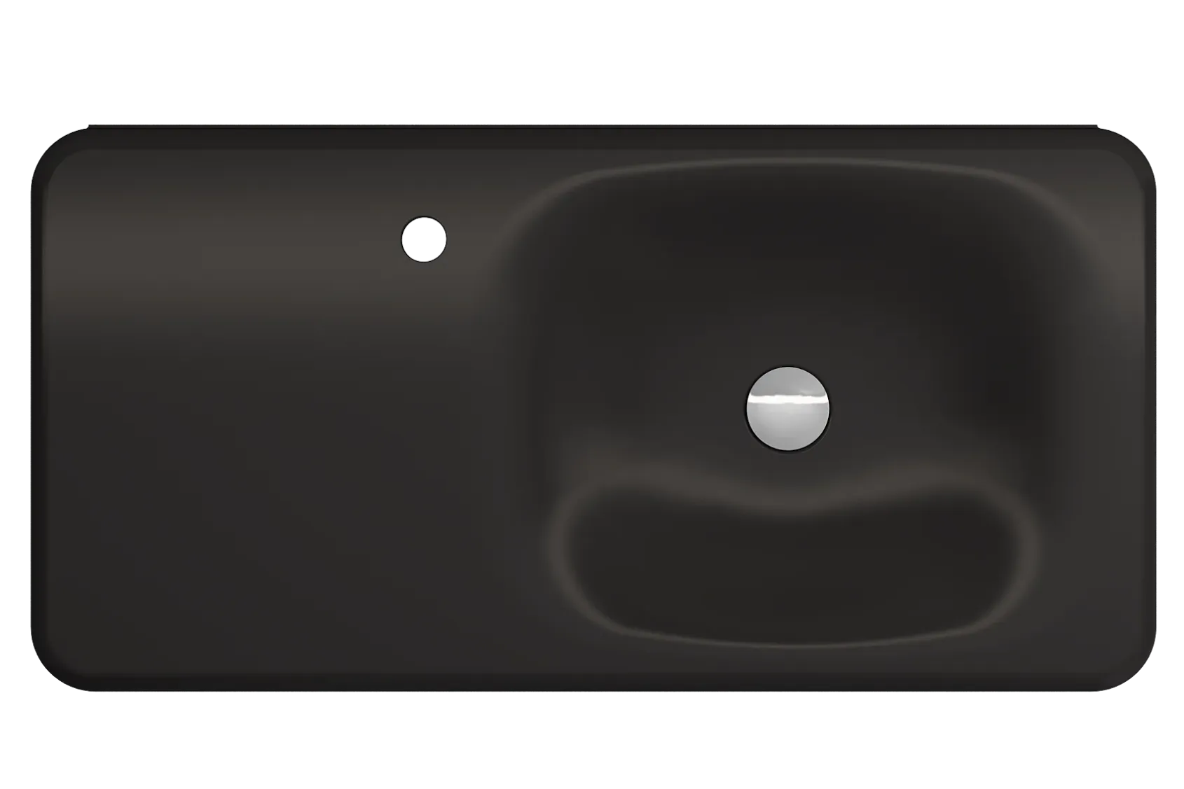 BOCCHI Fenice 36" Rectangle Wallmount Fireclay Bathroom Sink, Matte Black, Single Faucet Hole, 1490-004-0126